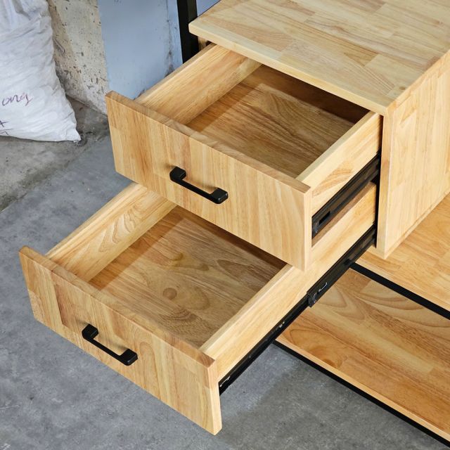 Tủ quần áo 120x50x200cm gỗ cao su KQA68063