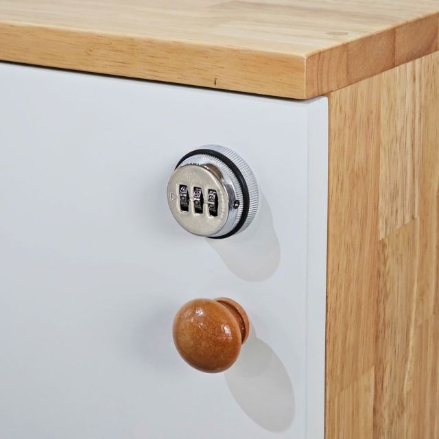 Tủ locker 6 ngăn khóa số 120x45x60cm gỗ cao su THSL009