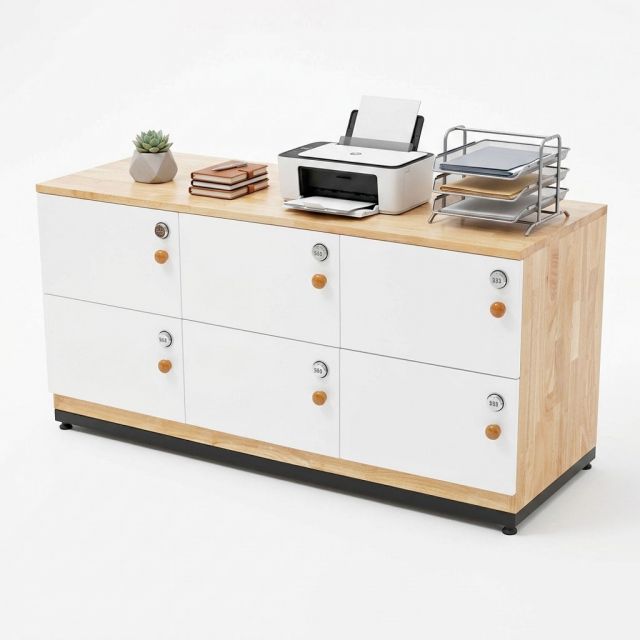 Tủ locker 6 ngăn khóa số 120x45x60cm gỗ cao su THSL009