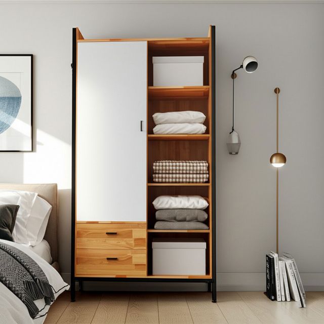 Tủ quần áo KADO 120x50x200cm gỗ cao su TQA68060