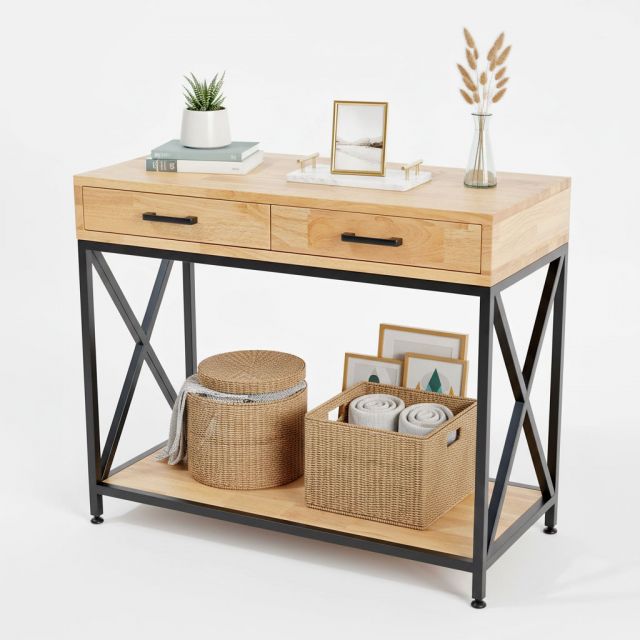 Bàn console 80x40x70cm gỗ cao su CST107 Bàn console 80x40x70cm gỗ cao su CST107