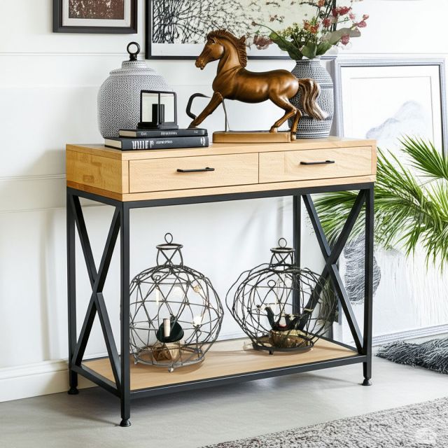 Bàn console 80x40x70cm gỗ cao su CST107