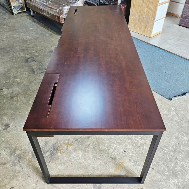 Bàn cụm làm việc 2 người 240x70cm gỗ cao su HBRT110