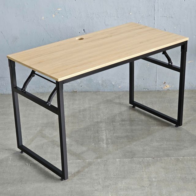 Bàn làm việc gỗ Plywood chân sắt gấp gọn 120x60x75cm HOBP021