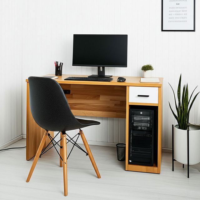 Bàn máy tính có ngăn kéo 120x60cm gỗ cao su BD68130