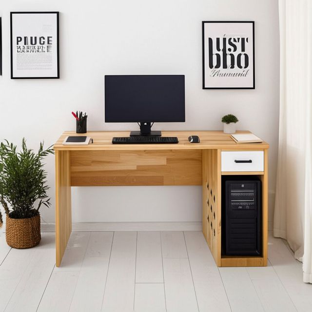 Bàn máy tính có ngăn kéo 120x60cm gỗ cao su BD68130