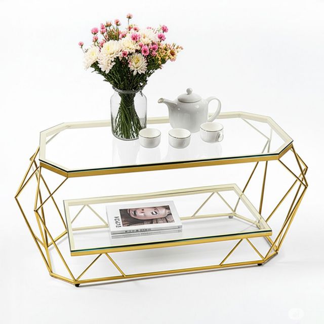 Bàn sofa kim cương mặt kính TT68324