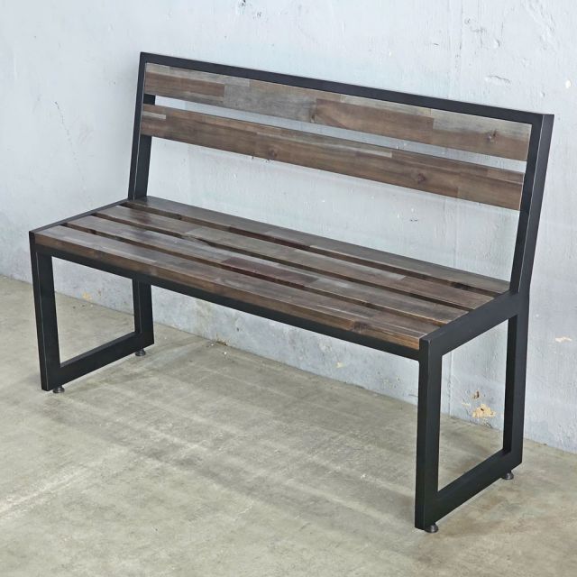 Ghế băng 1m2 có tựa lưng gỗ tràm khung sắt GBD015