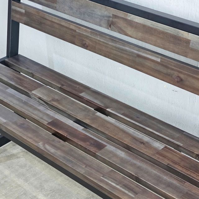 Ghế băng 1m2 có tựa lưng gỗ tràm khung sắt GBD015