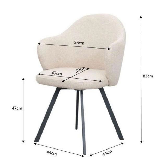 Ghế ăn nệm bọc vải bố chân thép xoay 360 GAK356