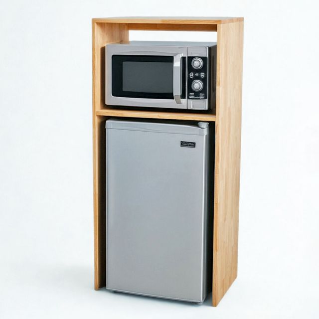 Kệ tủ lạnh phòng ăn 60x42x129cm gỗ cao su KTLA001