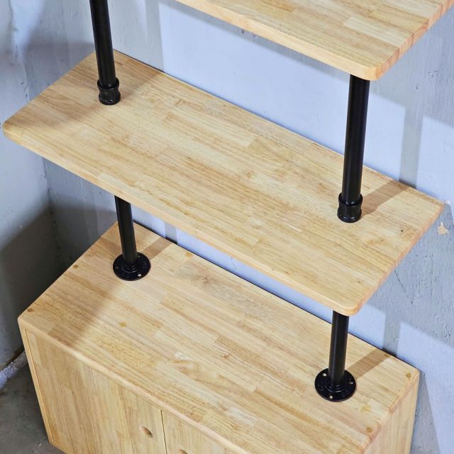 Kệ ống nước áp tường gỗ cao su PPF021