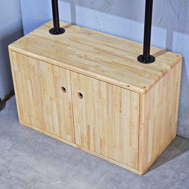 Kệ ống nước áp tường gỗ cao su PPF021