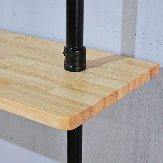 Kệ ống nước áp tường gỗ cao su PPF021