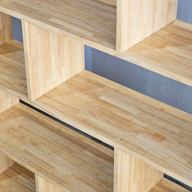 Kệ sách 120x28x185 gỗ cao su KS68332