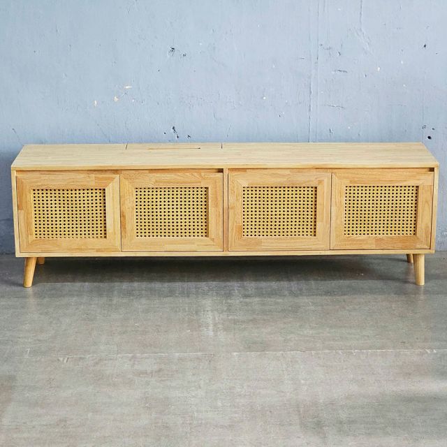 Kệ TV có hộp điện 180x40x55cm gỗ cao su KTV68120