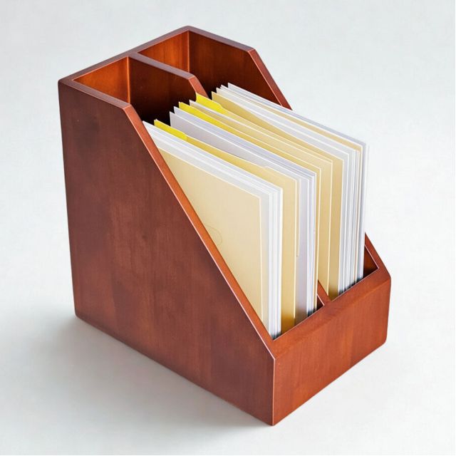 Khay đựng tài liệu 2 ngăn gỗ cao su PKVP003 Khay đựng tài liệu 2 ngăn gỗ cao su PKVP003