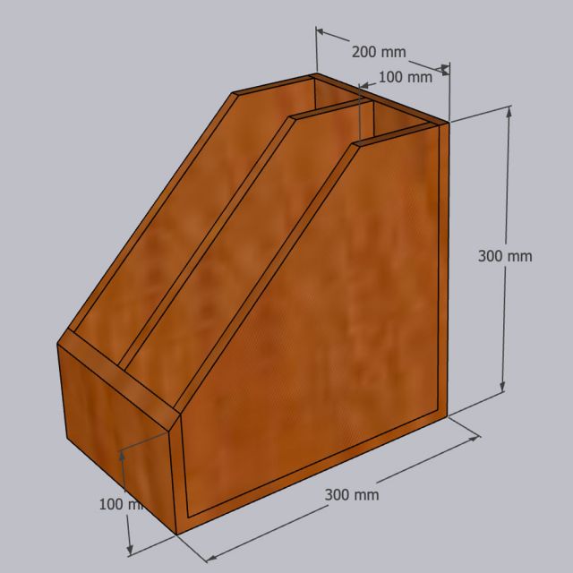 Khay đựng tài liệu 2 ngăn gỗ cao su PKVP003