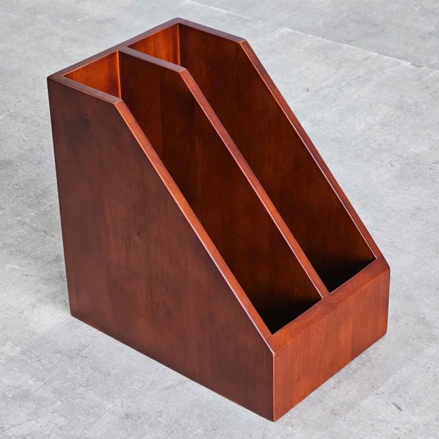 Khay đựng tài liệu 2 ngăn gỗ cao su PKVP003