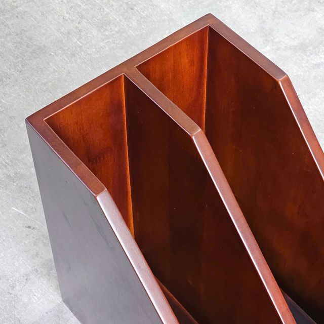 Khay đựng tài liệu 2 ngăn gỗ cao su PKVP003