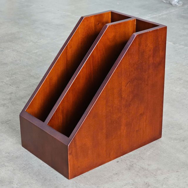 Khay đựng tài liệu 2 ngăn gỗ cao su PKVP003