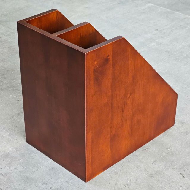 Khay đựng tài liệu 2 ngăn gỗ cao su PKVP003