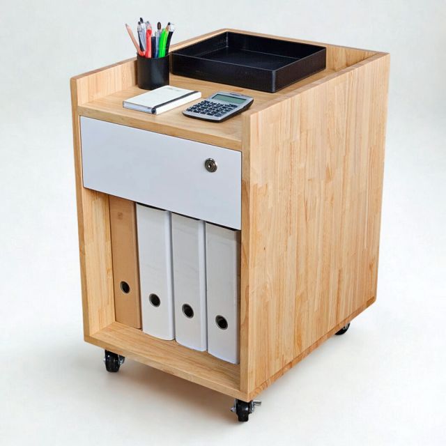 Tủ cá nhân nhỏ 1 ngăn kéo 40x50x55cm gỗ cao su TCN68066 Tủ cá nhân nhỏ 1 ngăn kéo 40x50x55cm gỗ cao su TCN68066