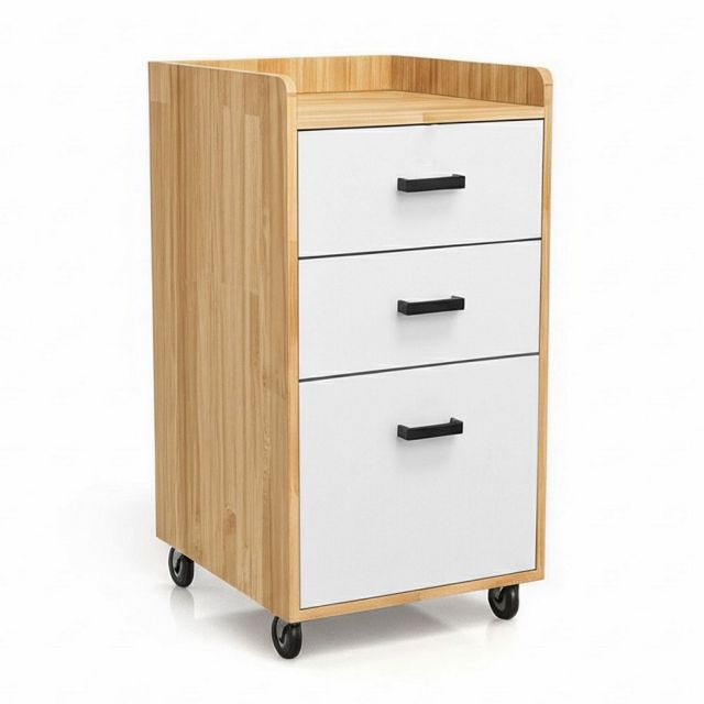 Tủ cá nhân 3 ngăn di động 40x40x70cm gỗ cao su TCN68069 Tủ cá nhân 3 ngăn di động 40x40x70cm gỗ cao su TCN68069