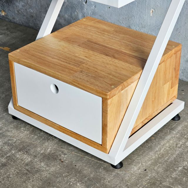 Tủ đầu giường 1 ngăn kéo 40x35x45cmcm gỗ cao su khung sắt TDG68035