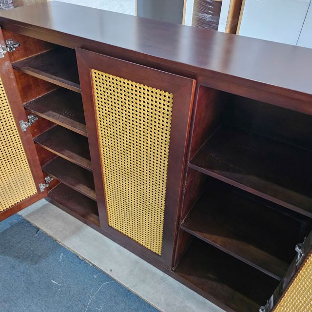 Tủ để giầy dép 140x35x110cm gỗ cao su KG68094