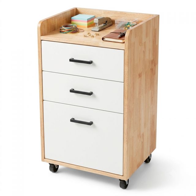 Tủ cá nhân 3 ngăn di động 40x40x70cm gỗ cao su TCN68069