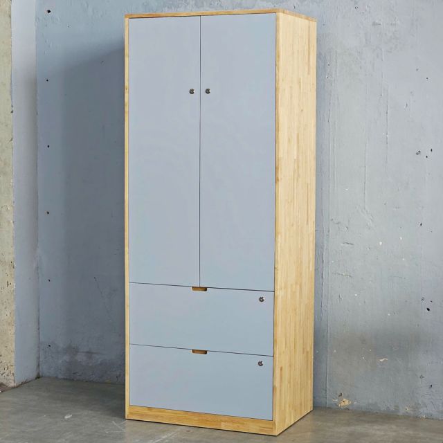 Tủ quần áo 80x55x200cm gỗ cao su TQA68066