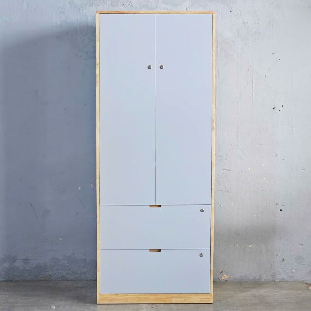 Tủ quần áo 80x55x200cm gỗ cao su TQA68066