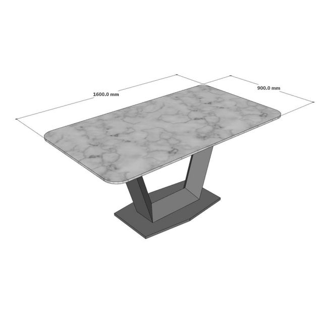 Bàn ăn chữ nhật 160x90cm mặt đá ceramic BA68250