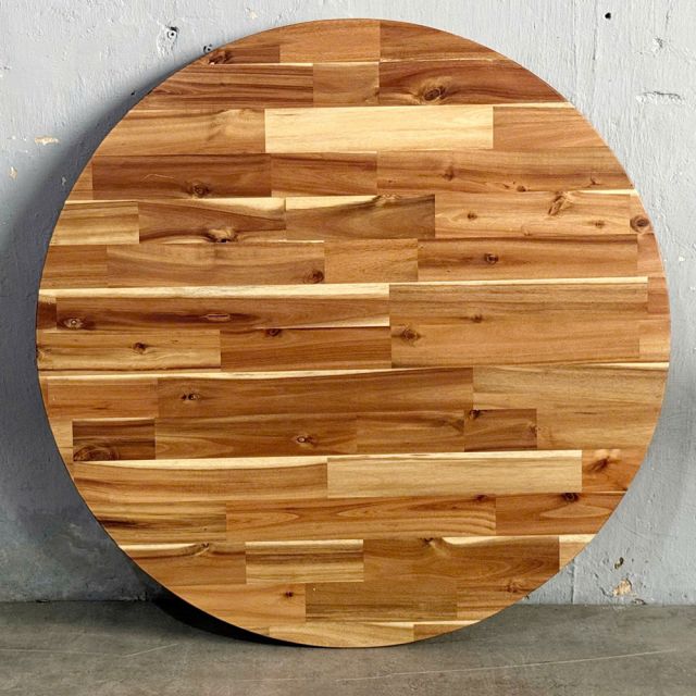 Bàn ăn tròn 140x140cm gỗ tràm chân sắt BA68255