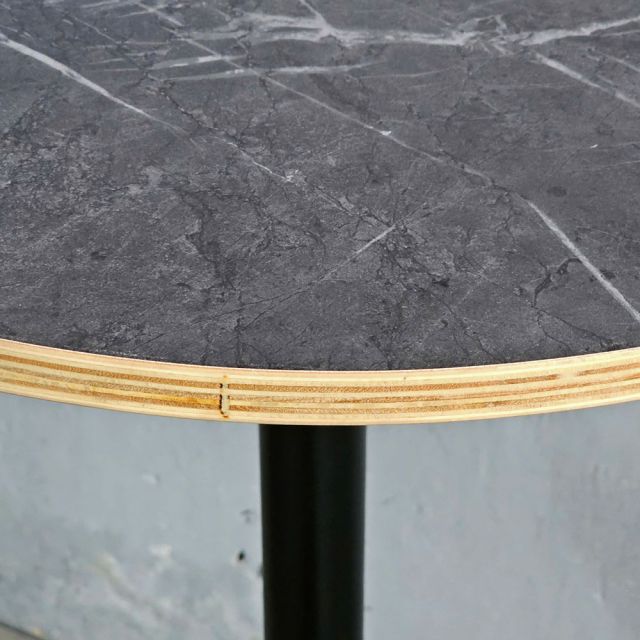 Bàn bar tròn 60cm gỗ plywood vân giả đá  BB040