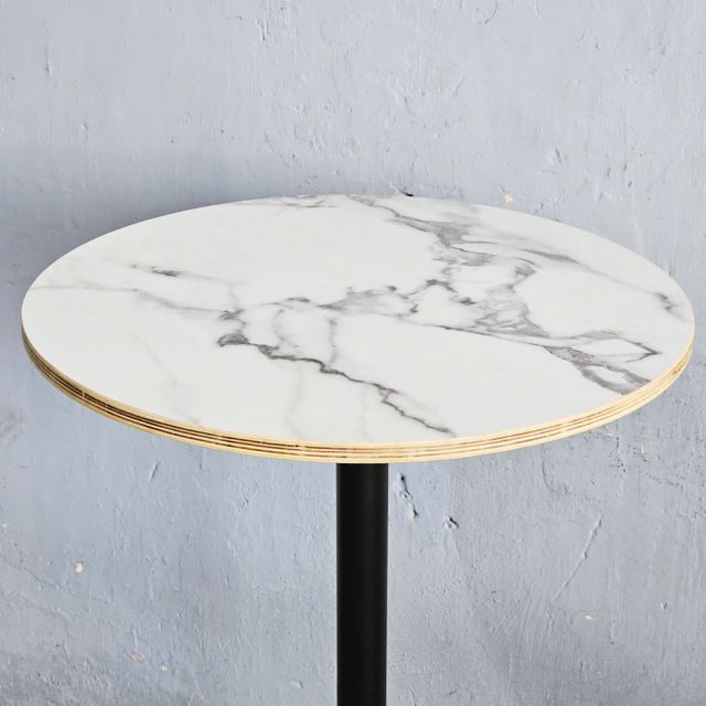 Bàn bar tròn 60cm gỗ plywood vân giả đá  BB040