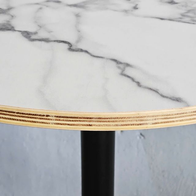 Bàn bar tròn 60cm gỗ plywood vân giả đá  BB040