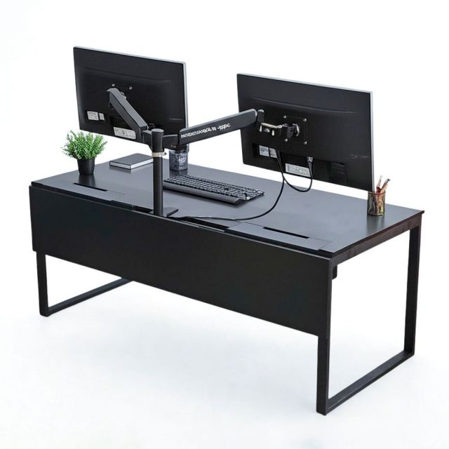 Bàn làm việc có hộp điện 180x80cm gỗ cao su ZD023