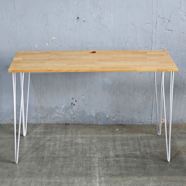 Bàn làm việc 120x50cm gỗ cao su chân sắt Hairpin SPD68213