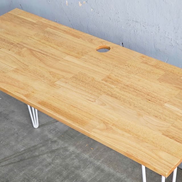 Bàn làm việc 120x50cm gỗ cao su chân sắt Hairpin SPD68213