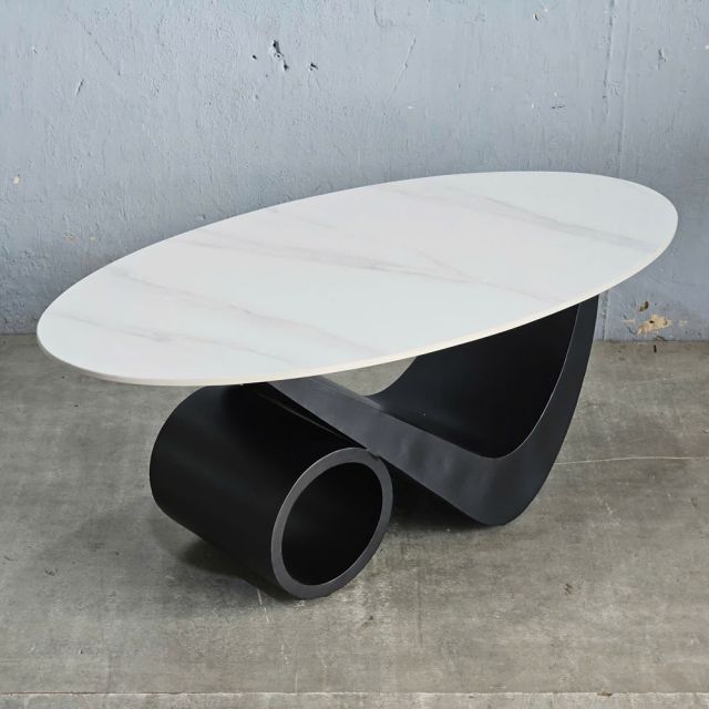 Bàn sofa elip 120x60x45cm mặt đá ceramic TT68297