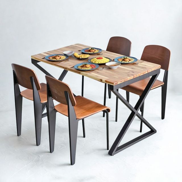 Combo bàn ăn chữ nhật và 4 ghế ăn BBA207