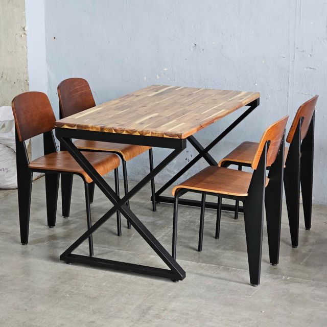 Combo bàn ăn chữ nhật và 4 ghế ăn BBA207