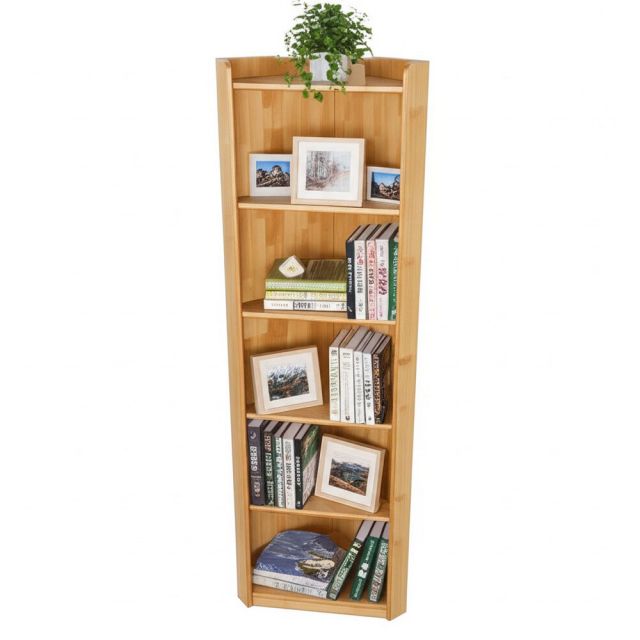 Kệ góc tường 40x40x170cm gỗ cao su KGT68046