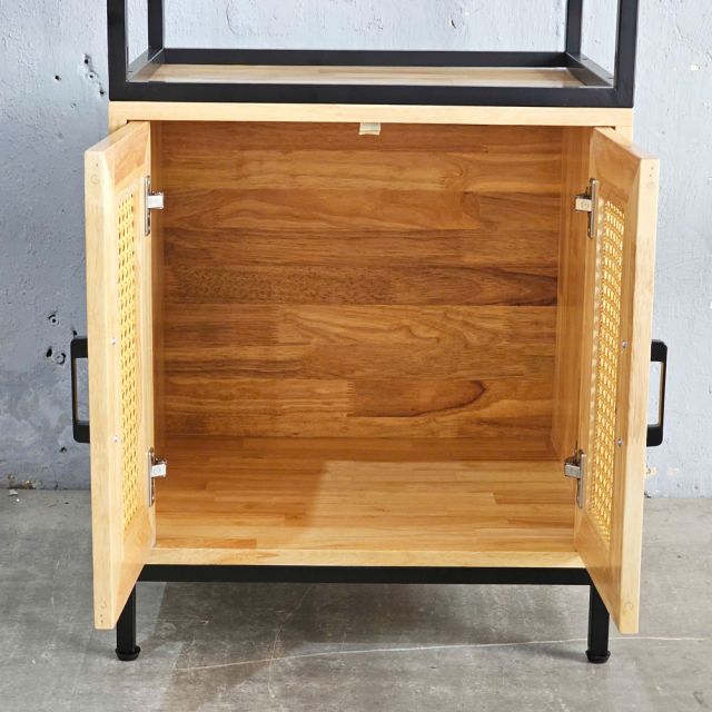 Kệ trang trí có tủ 57x44x200cm gỗ cao su KTT68033