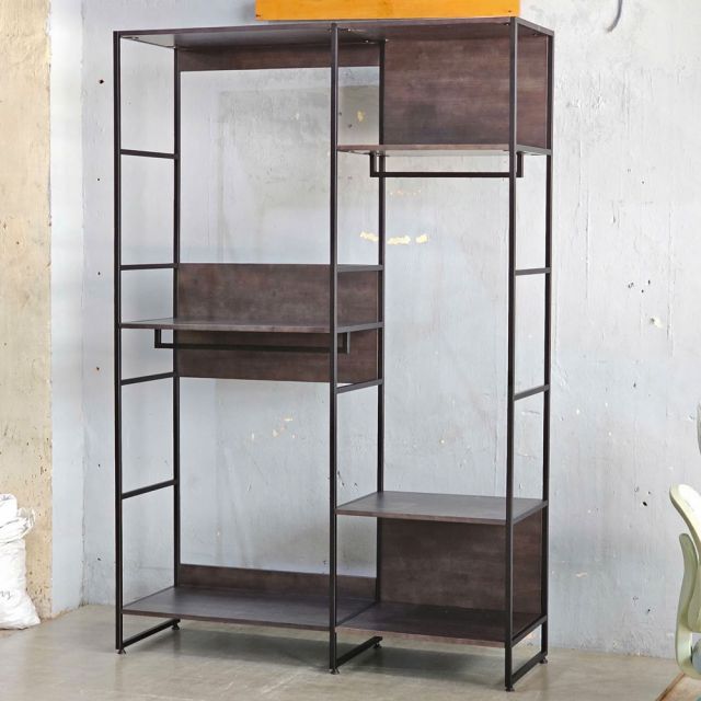 Tủ Kệ quần áo gỗ cao su khung sắt KQA68059