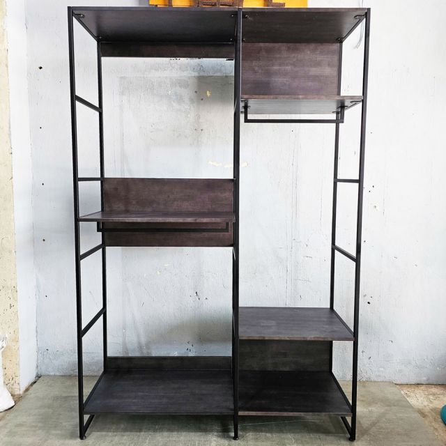 Tủ Kệ quần áo gỗ cao su khung sắt KQA68059
