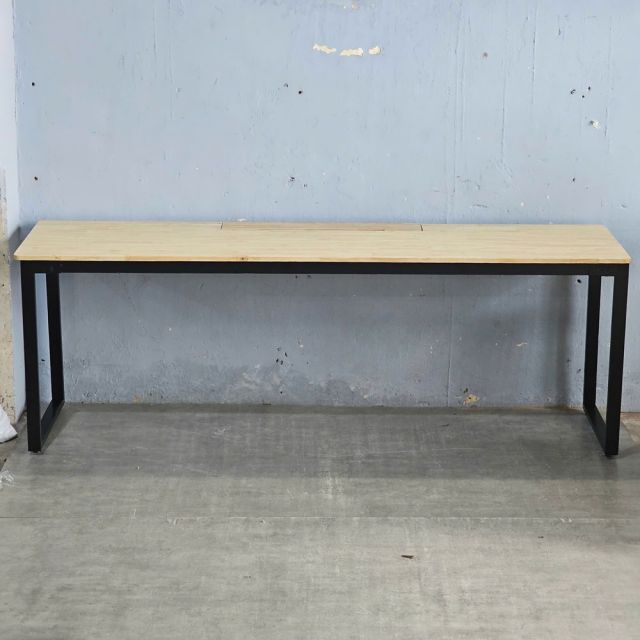 Bàn cụm 2 người có hộp điện 230x60cm gỗ cao su HBRT113