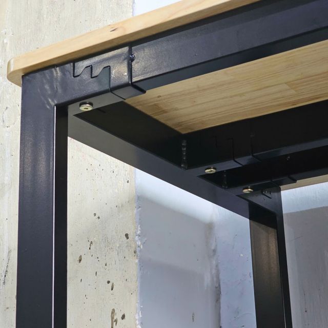 Bàn cụm 2 người có hộp điện 230x60cm gỗ cao su HBRT113